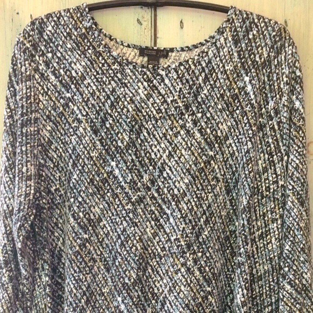j.jill wearever top in shades of black, blue, taupe, & cream; perfect any season - Picture 2 of 11